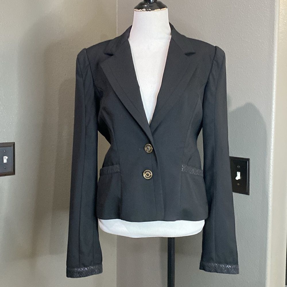 Just Cavalli Wool Black Two Button Women's Blazer US 8 medium IT 44